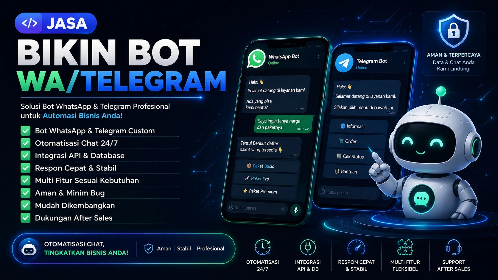 Jasa Bikin Bot WA/Telegram